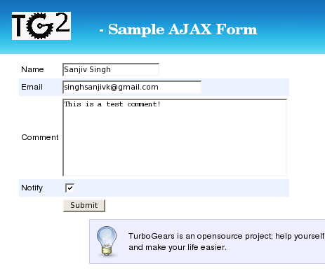 example AjaxForm