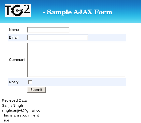 example AjaxForm