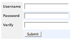 simple registration form